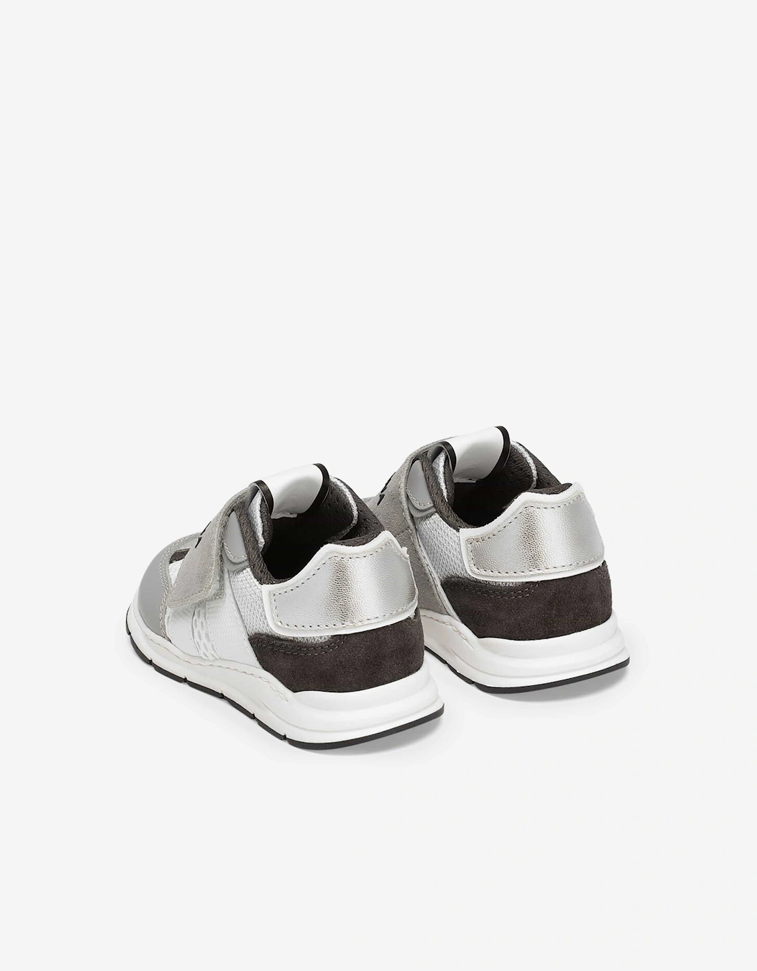 Boys Velcro Strap Logo Trainers in White