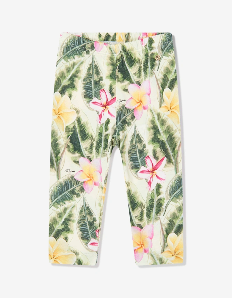 Baby Girls Floral Print Leggings in Multicolour