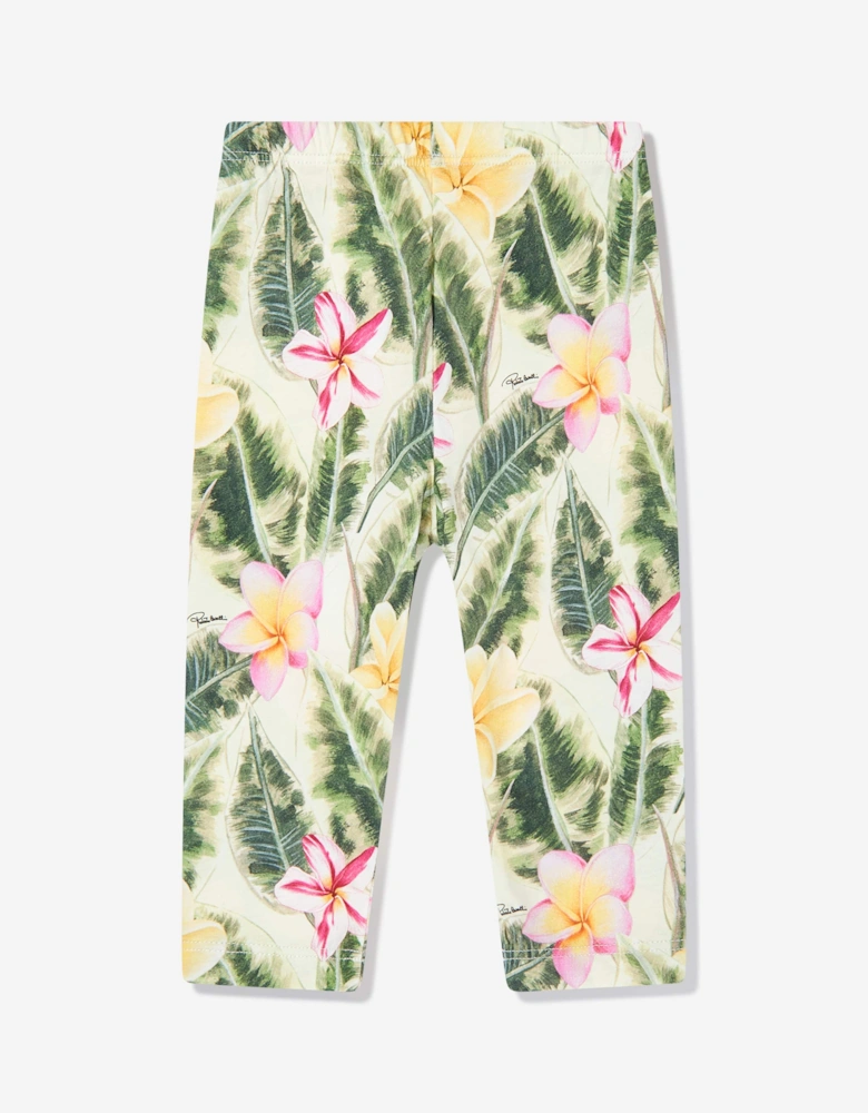 Baby Girls Floral Print Leggings in Multicolour