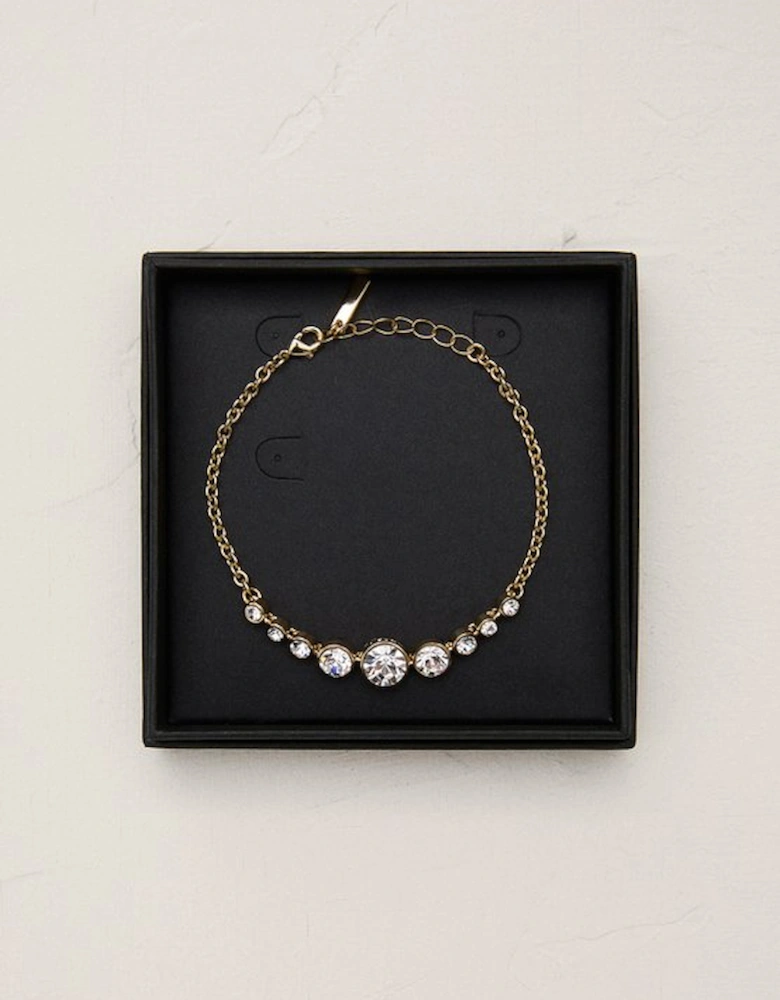 14kt Gold Plated Crystal Flow Bracelet