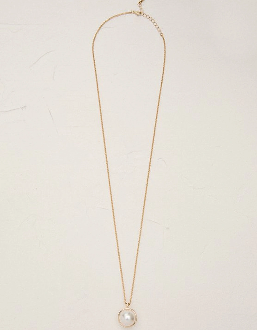 14kt Gold Plated Large Pearl Ball Pendant Necklace