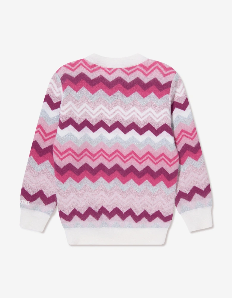 Girls Zigzag Jumper in Pink