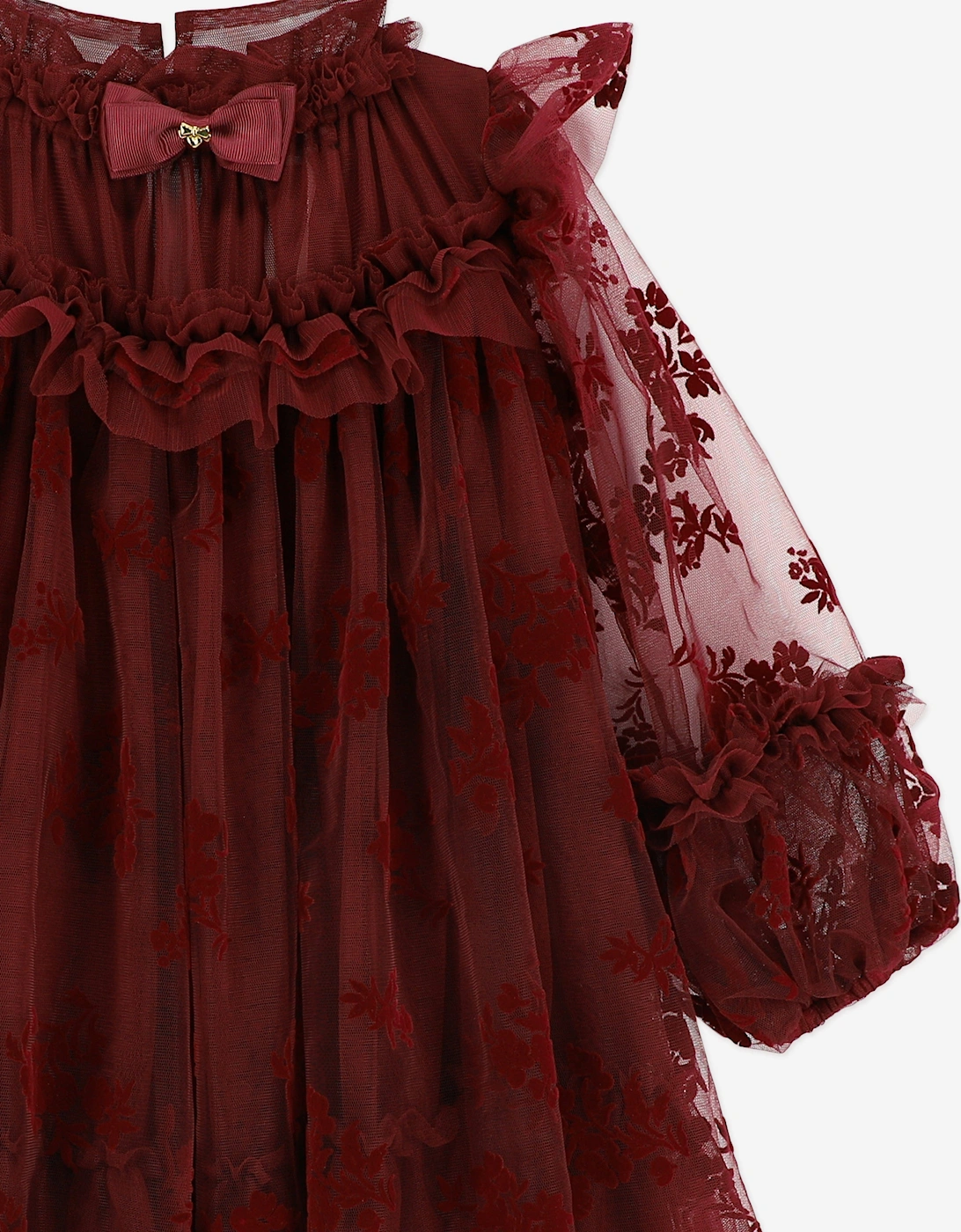 Angels Face Girls Nadiya Flock Flower Tulle Dress Red