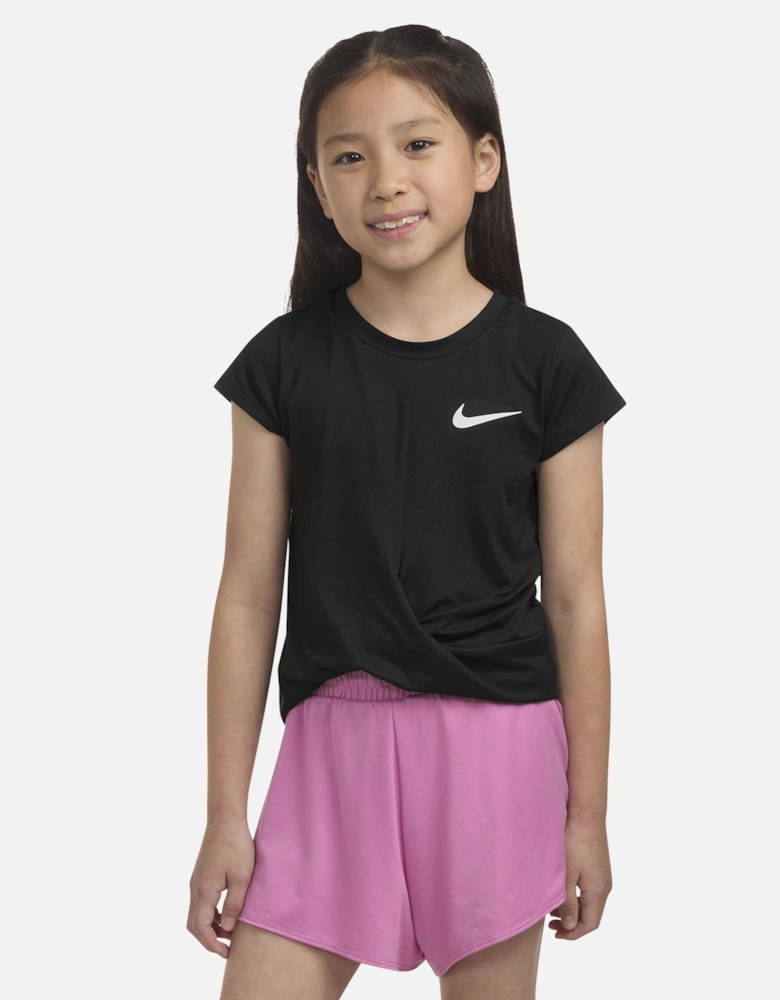 Girls All Day Play Twist T-Shirt in Black