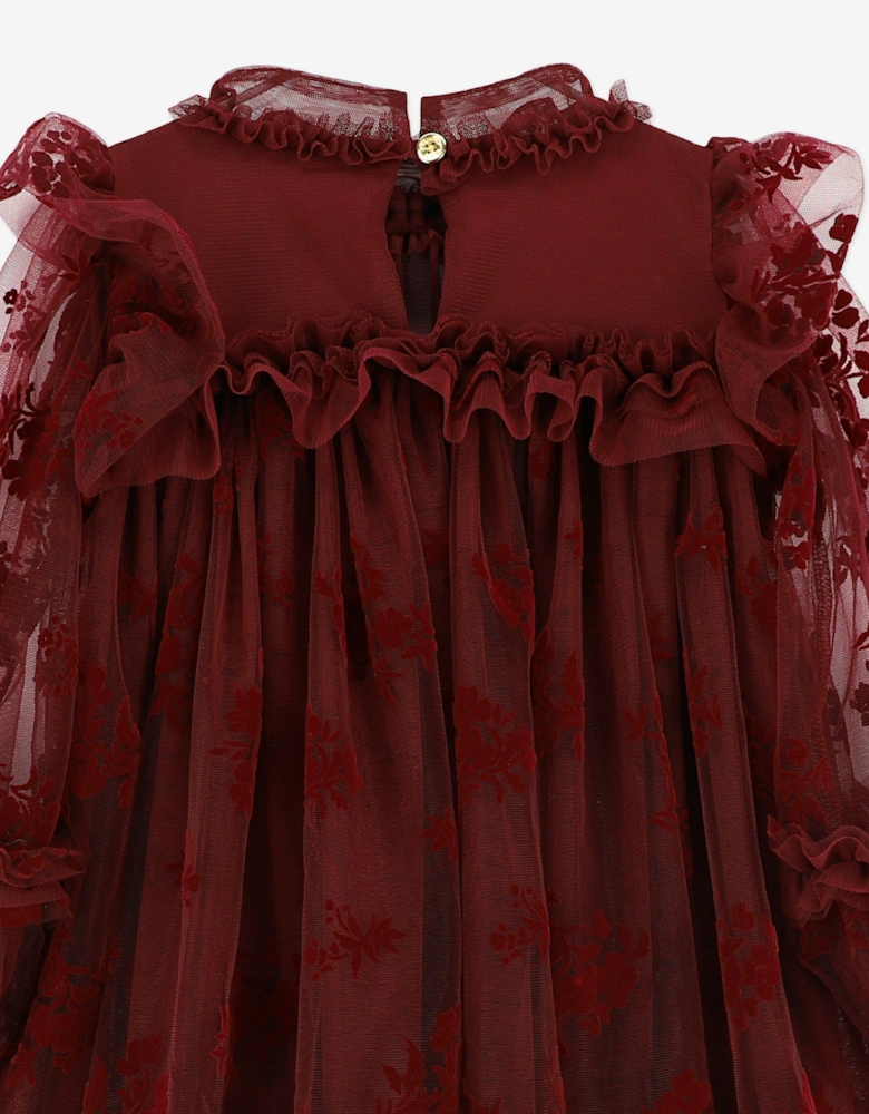 Angels Face Girls Nadiya Flock Flower Tulle Dress Red