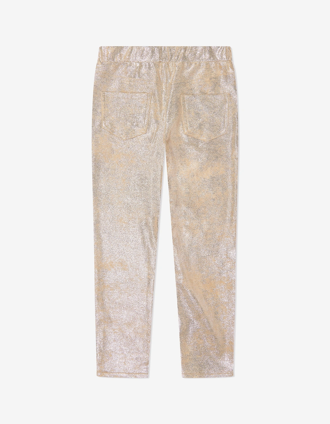 Girls Foil Suede Leggings in Gold