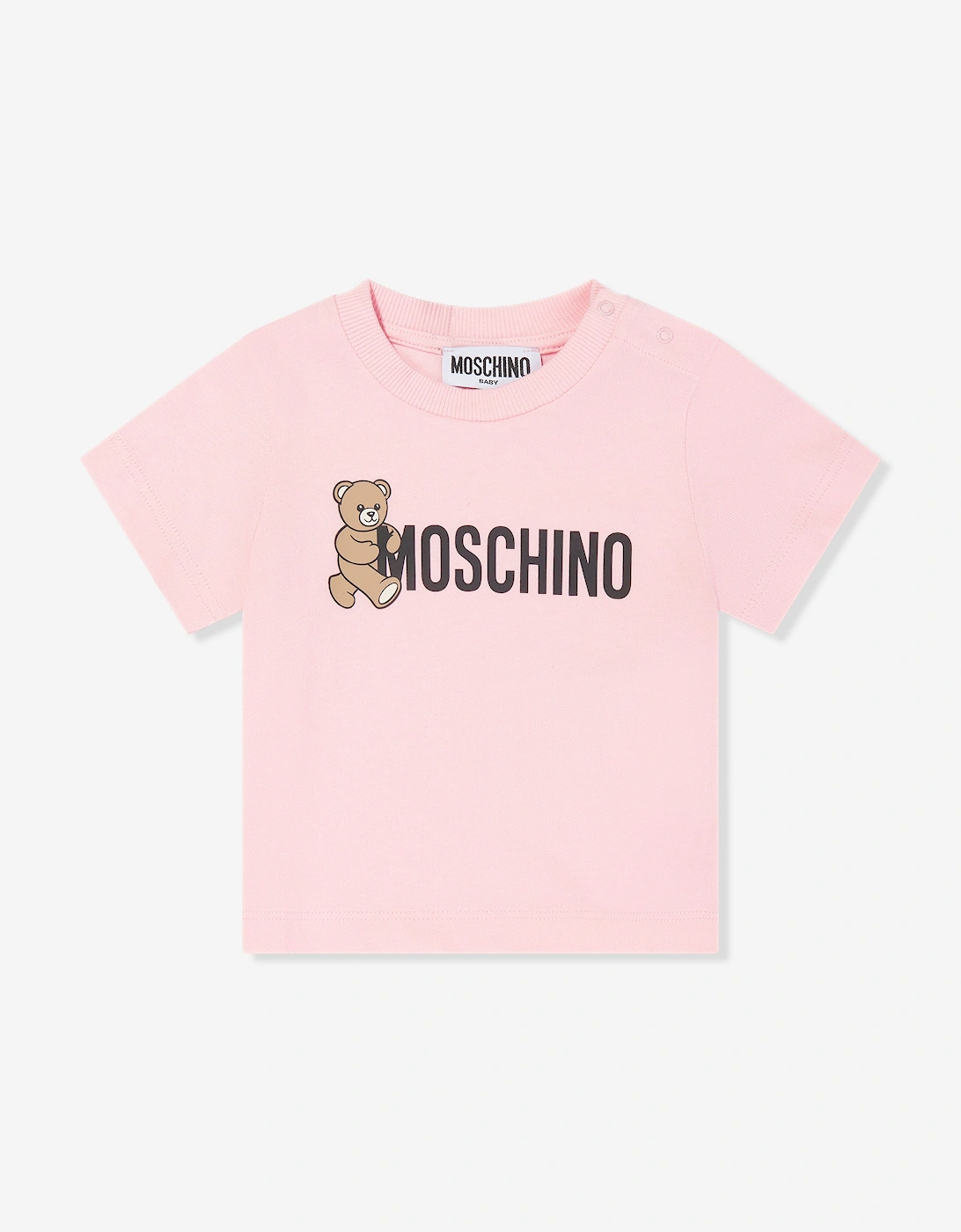 Baby Girls Teddy Bear Logo T-Shirt in Pink, 5 of 4