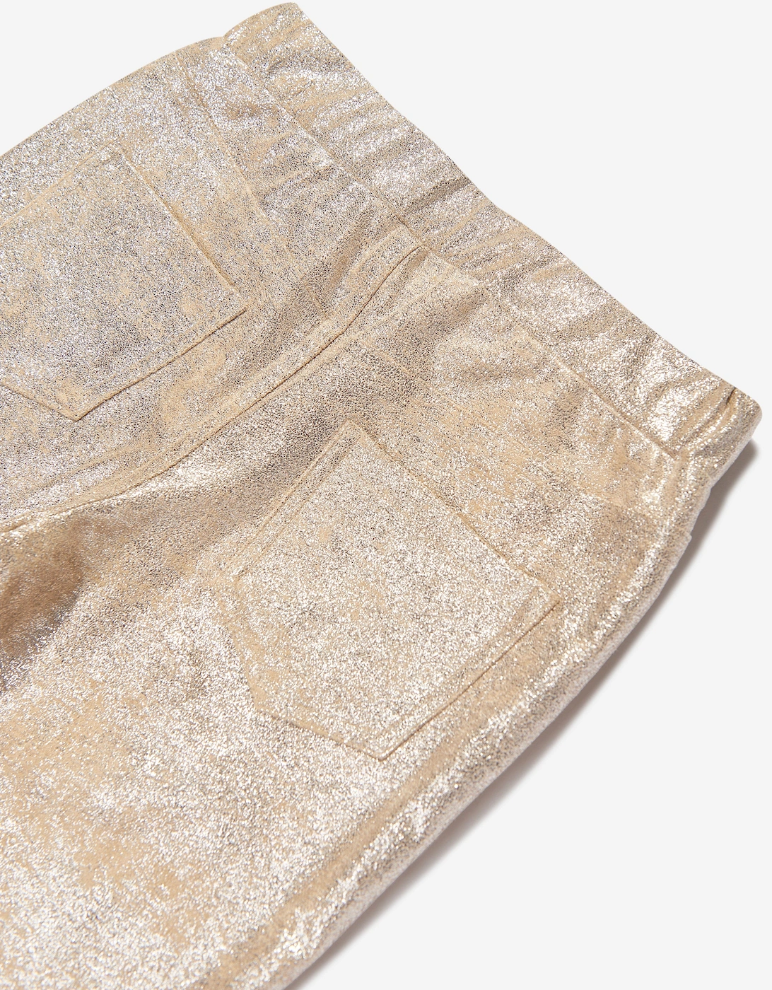 Girls Foil Suede Leggings in Gold