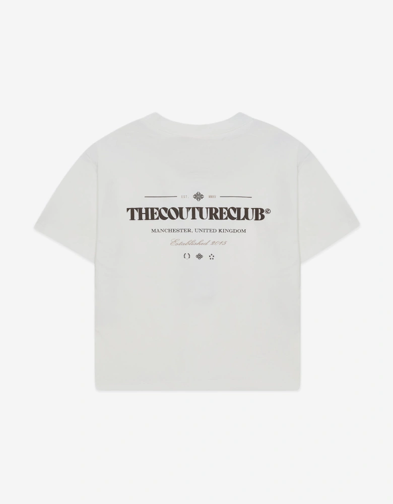 Kids Copyright Multi Graphic T-Shirt in Ivory