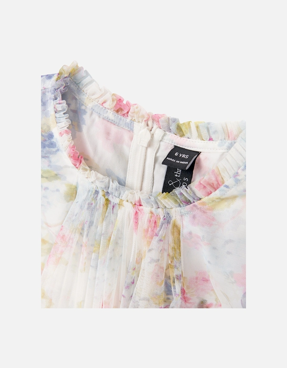 Girls Hydrangea Long Sleeve Dress in Multicolour