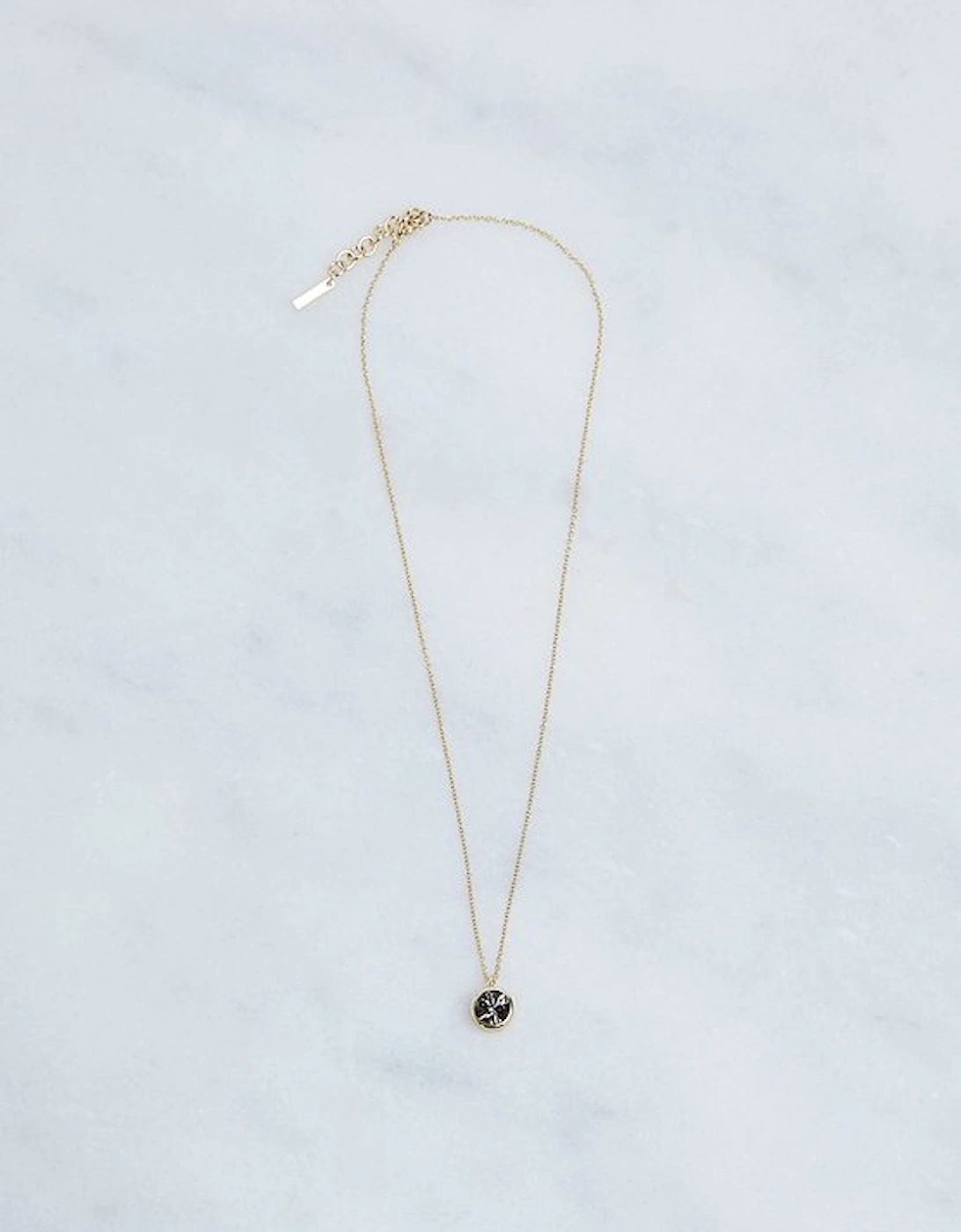 14kt Gold Plated Hand Set European Crystal Solitaire Pendant