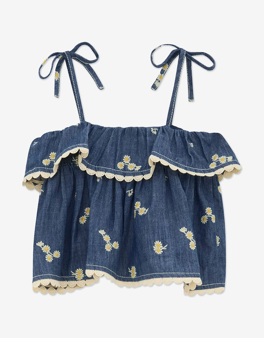 Girls Lucky Denim Top in Blue