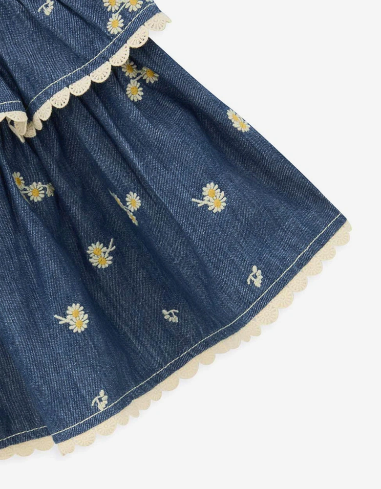 Girls Lucky Denim Top in Blue