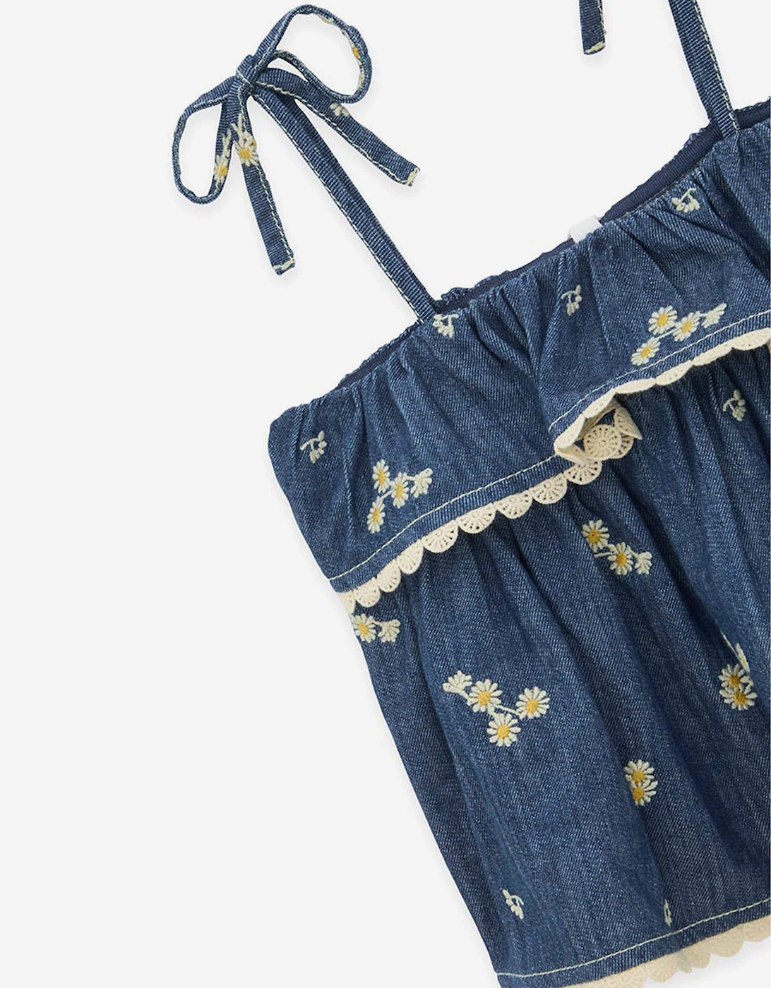 Girls Lucky Denim Top in Blue