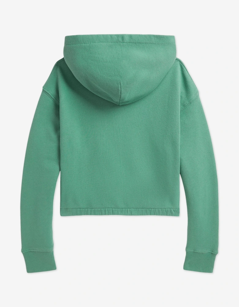 Girls Cropped Hoodie in Green