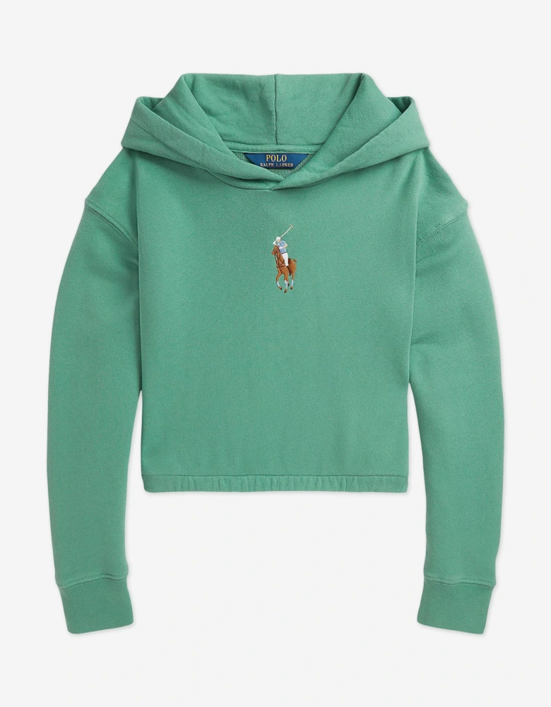 Girls Cropped Hoodie in Green
