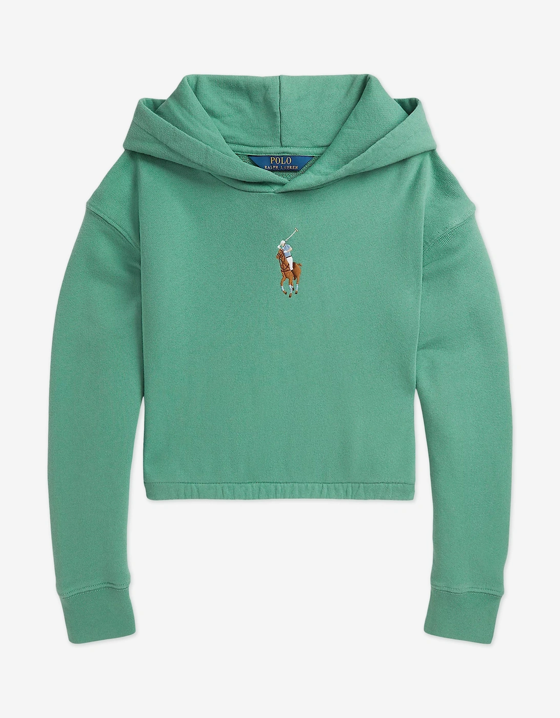 Girls Cropped Hoodie in Green, 6 of 5