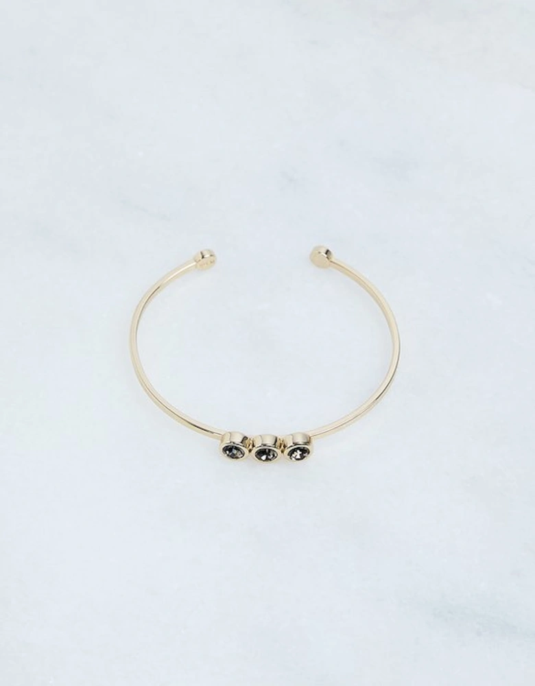 14kt Gold Plated Hand Set European Crystal Trio Cuff