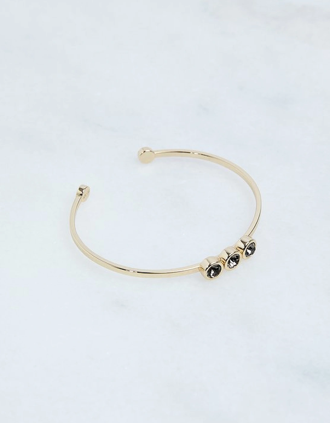 14kt Gold Plated Hand Set European Crystal Trio Cuff