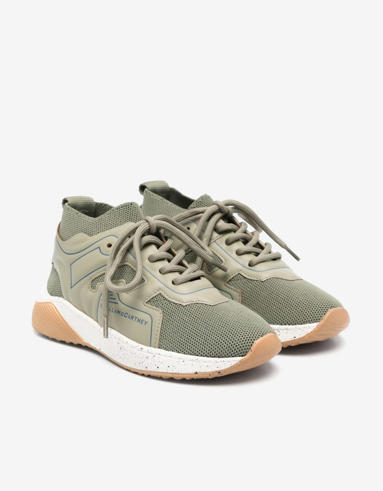 Kids Lace Up Sock Trainers in Green