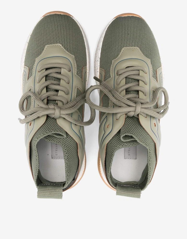 Kids Lace Up Sock Trainers in Green