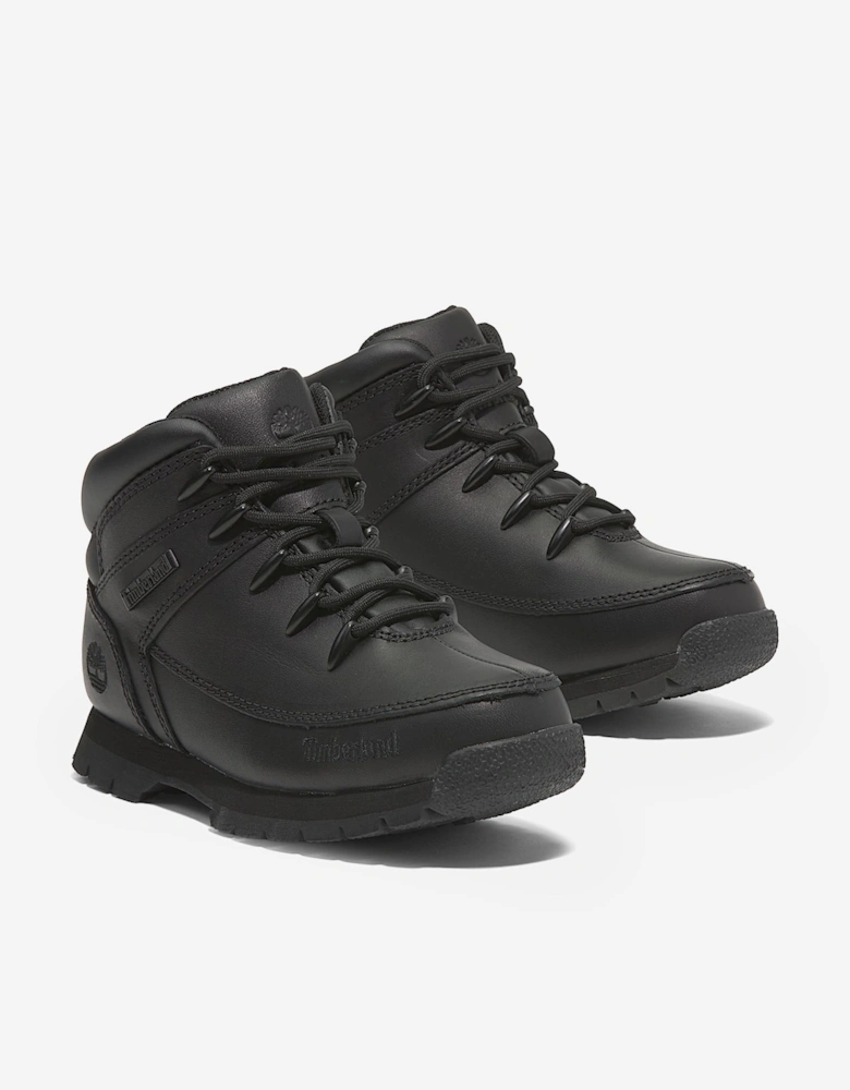 Boys Euro Sprint Mid Lace Up Boots in Black