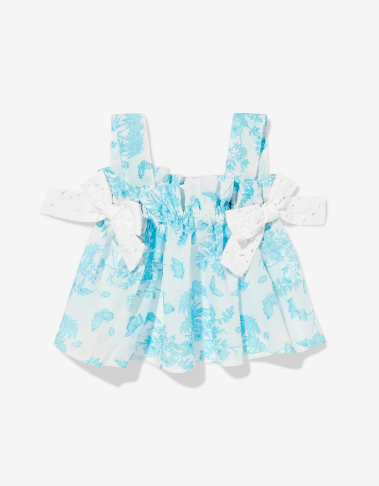 Girls Butterflies Sleeveless Top in Blue