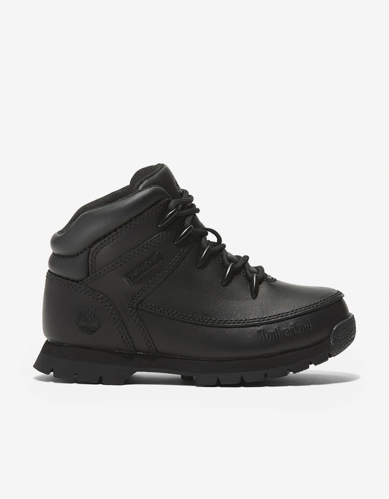 Boys Euro Sprint Mid Lace Up Boots in Black
