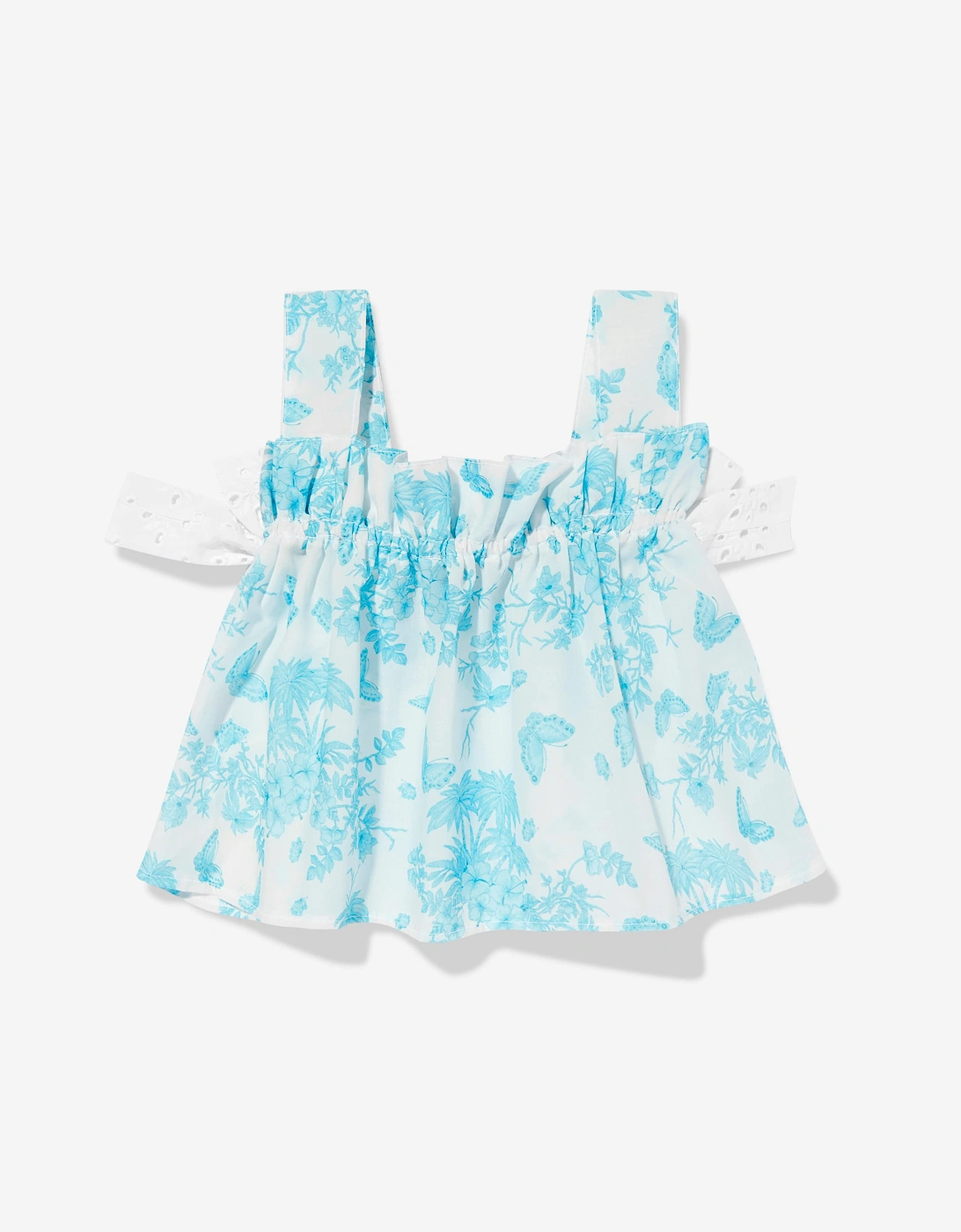 Girls Butterflies Sleeveless Top in Blue