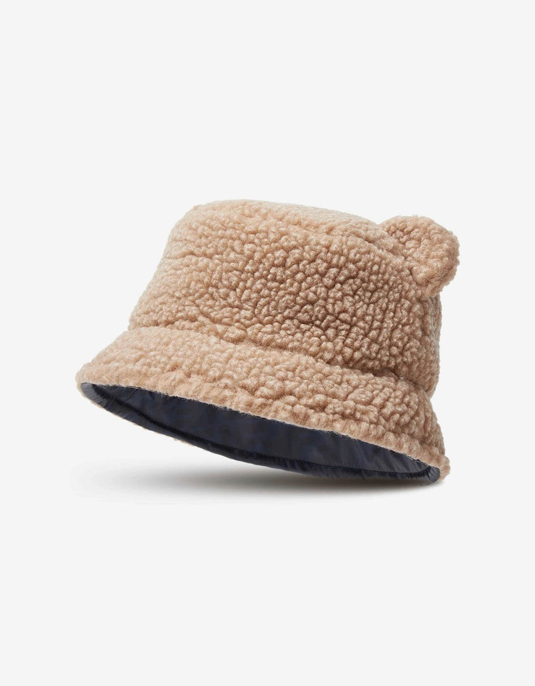 Kids Teddy Fleece Bucket Hat in Beige