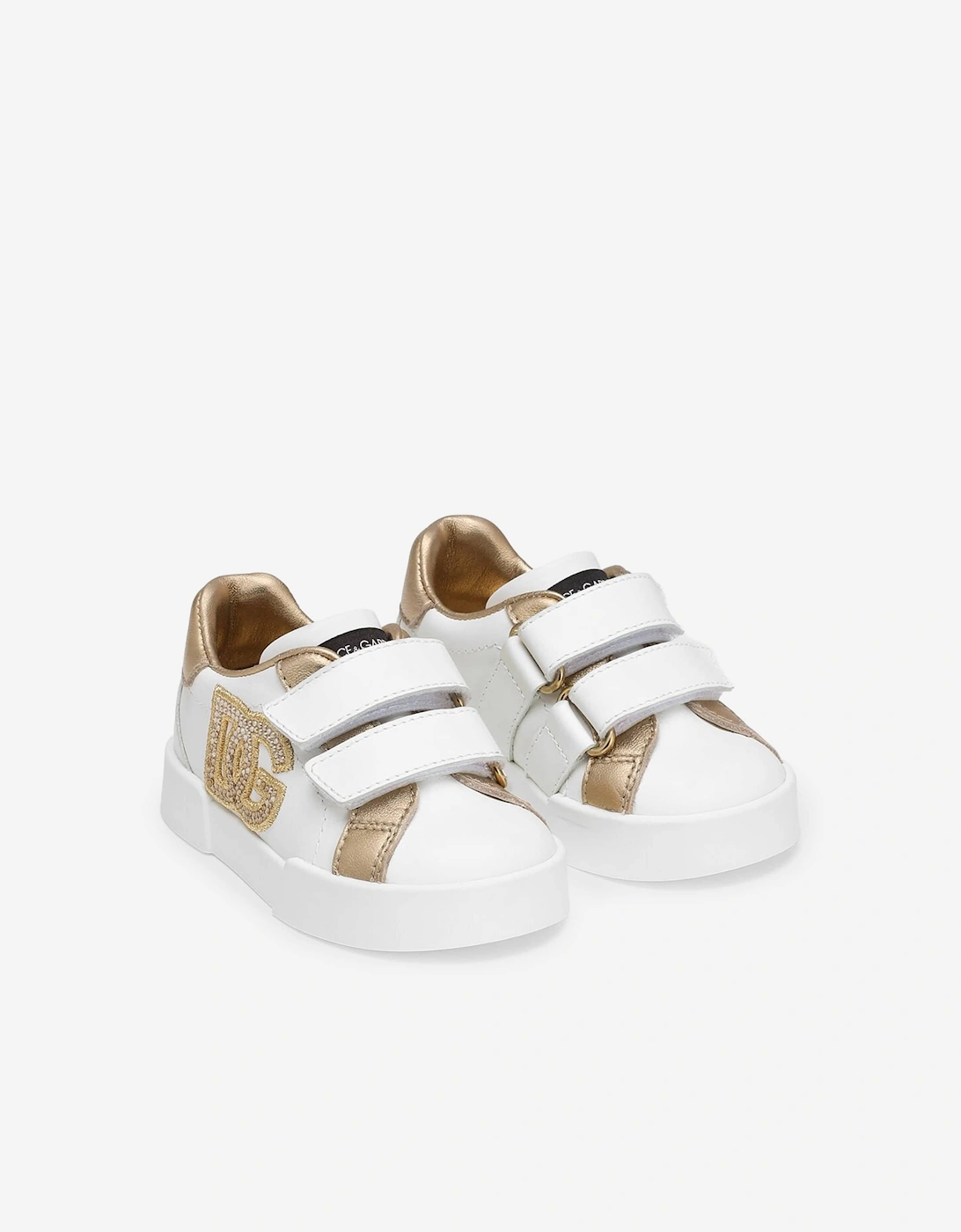 Girls Leather Logo Trainers in White