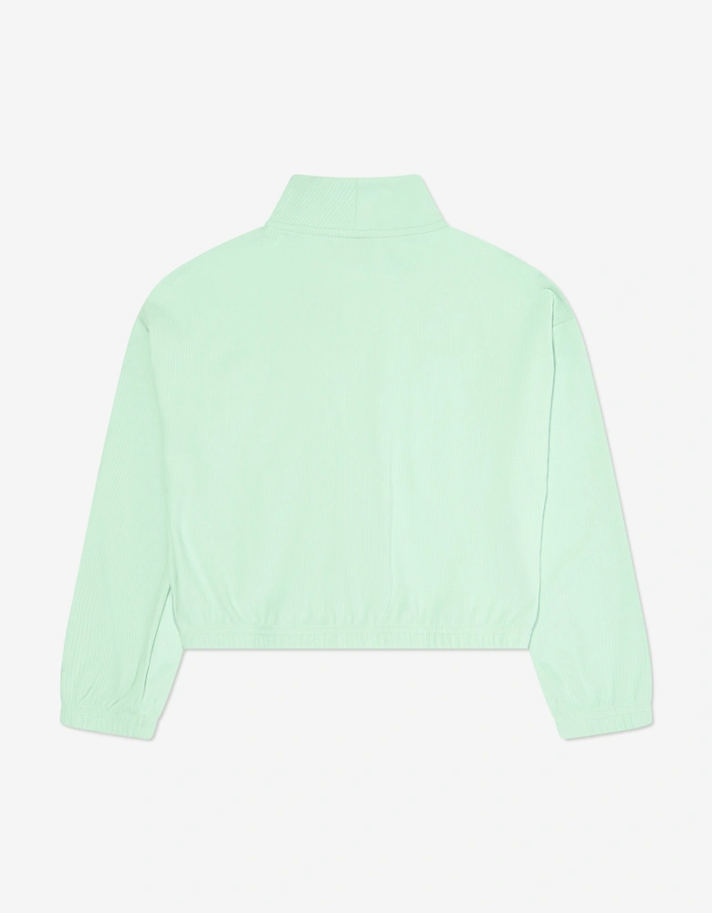 Girls Full Zip Rib Jacket in Green