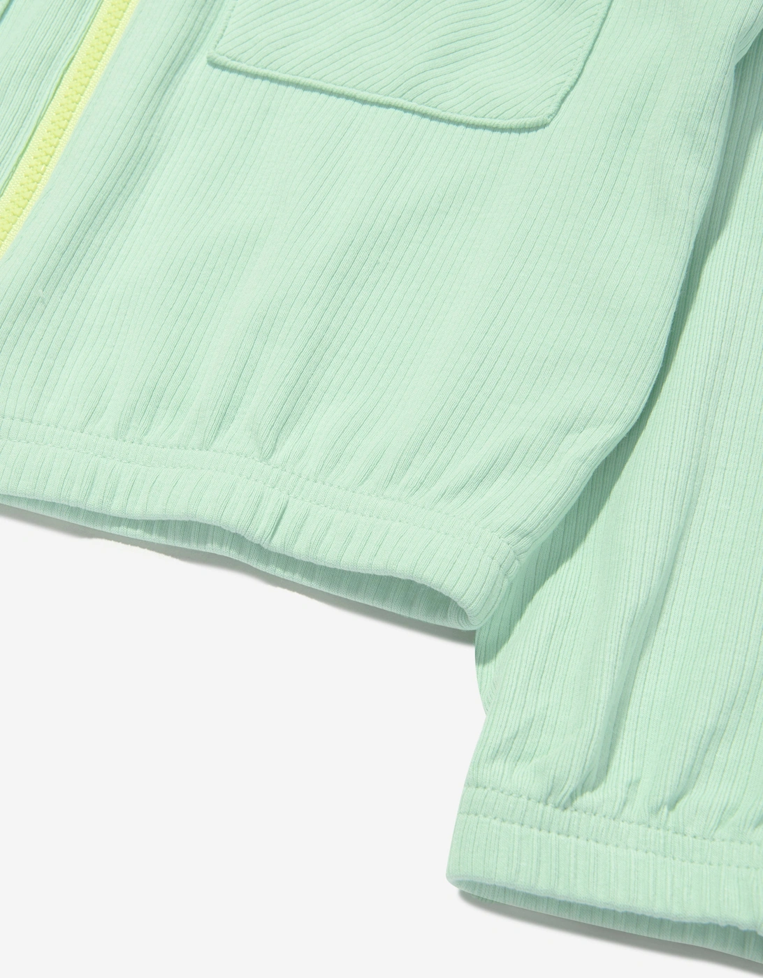 Girls Full Zip Rib Jacket in Green