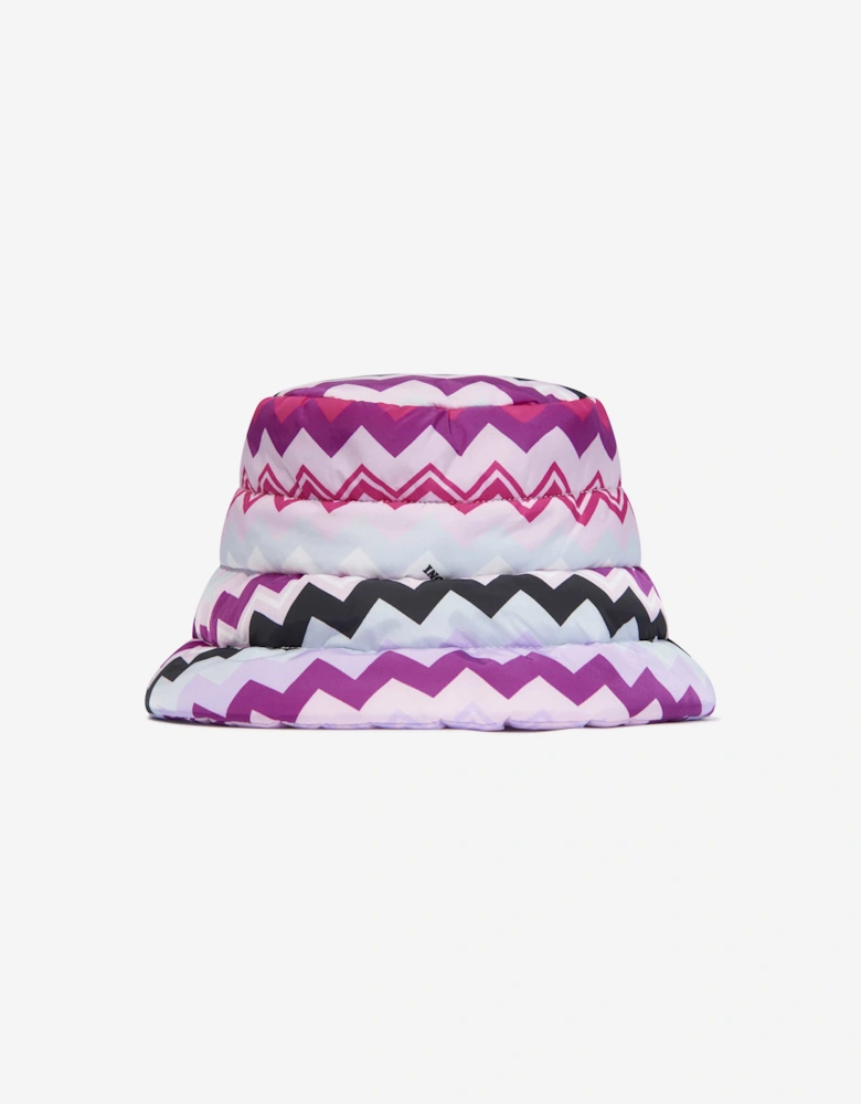 Girls Zigzag Bucket Hat in Pink