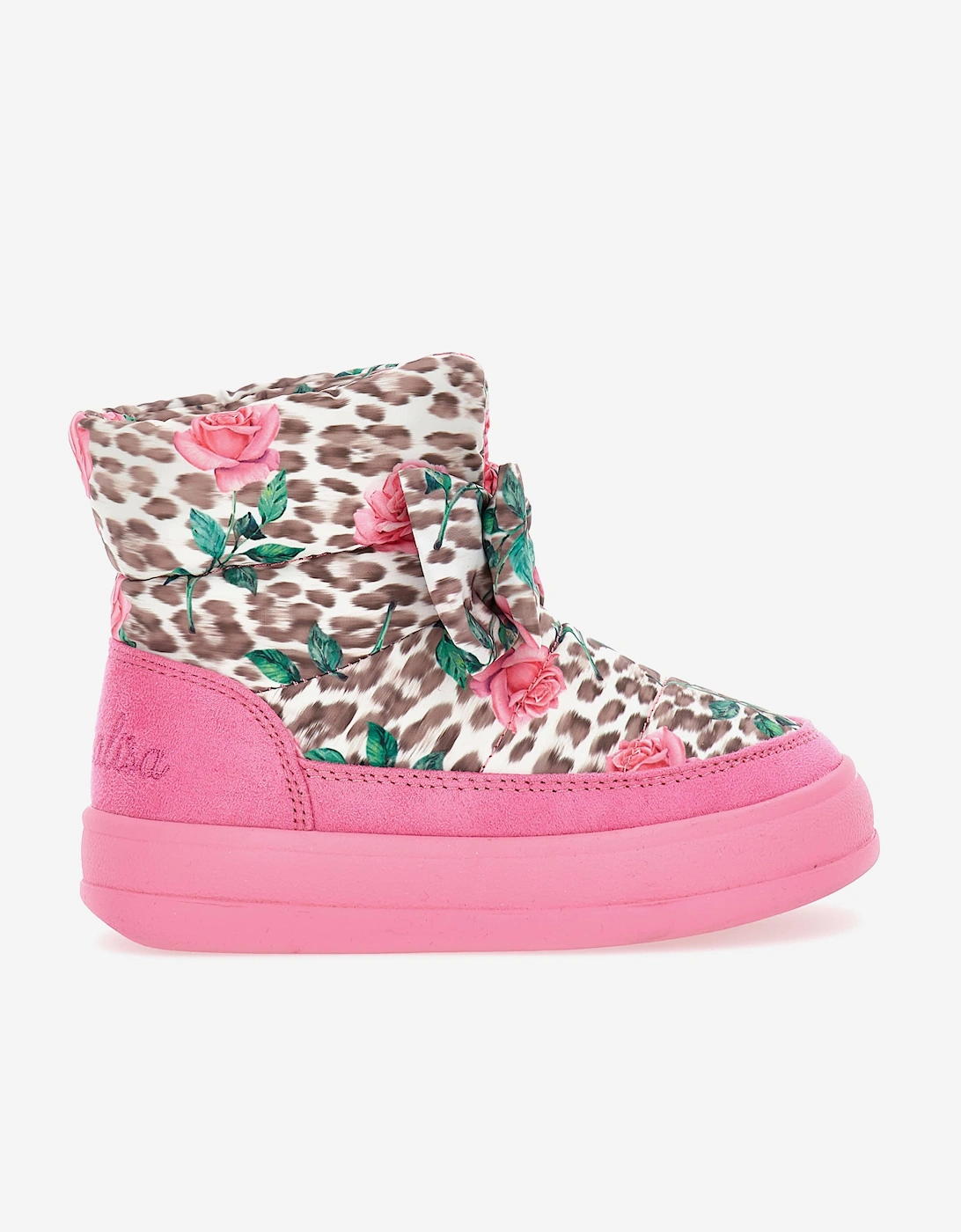 Monnalisa Girls Pink 'S Leopard And Rose Snow Boots In  2.5 (Older) Size 35 Kids