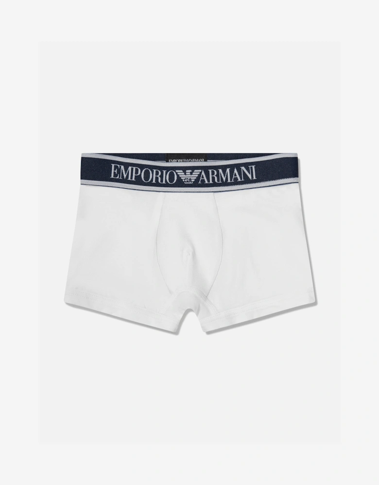 Boys 2 Pack Boxer Shorts Set in White
