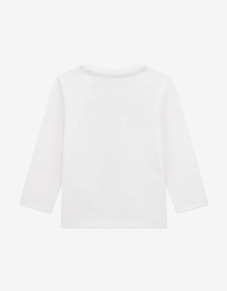 Boys Long Sleeve Bear T-Shirt in White