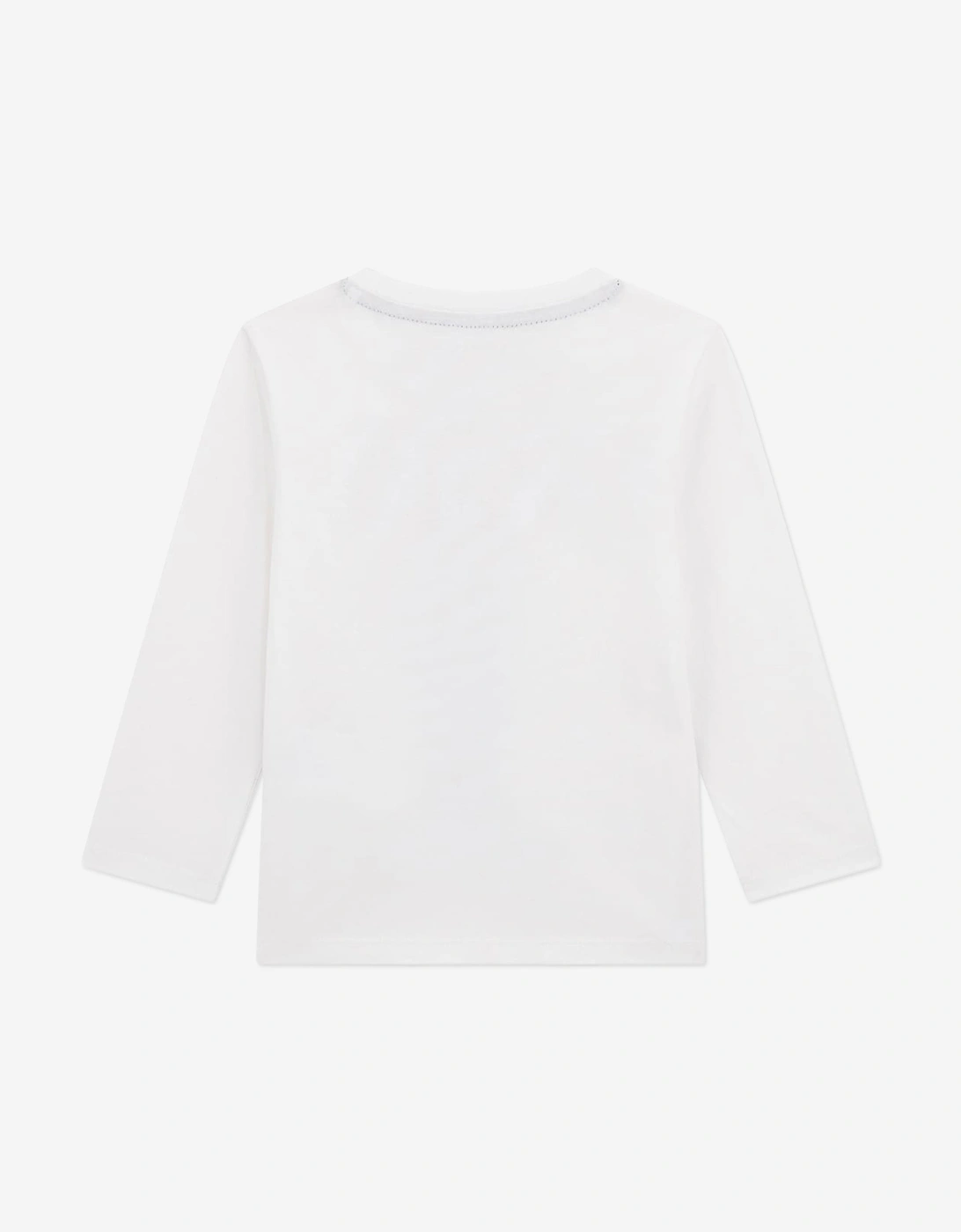 Boys Long Sleeve Bear T-Shirt in White
