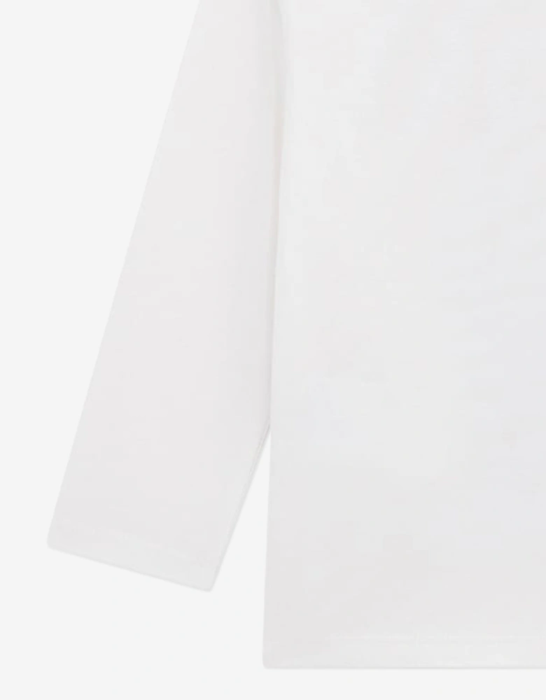 Boys Long Sleeve Bear T-Shirt in White