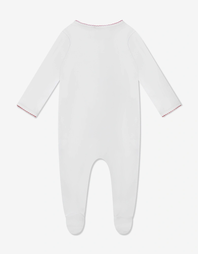 Baby Winking Santa Babygrow in White