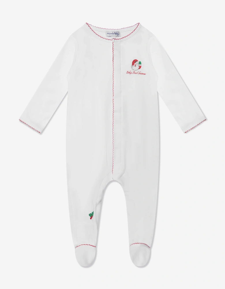 Baby Winking Santa Babygrow in White