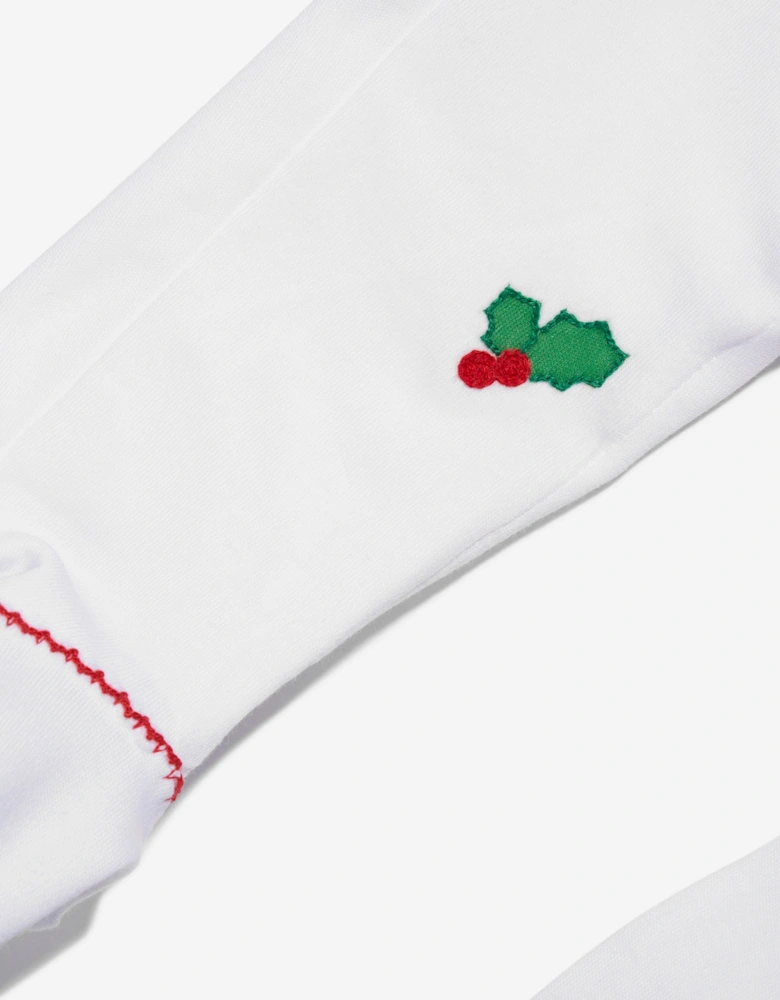 Baby Winking Santa Babygrow in White