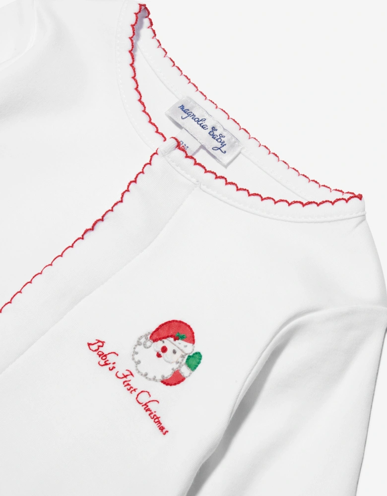 Baby Winking Santa Babygrow in White