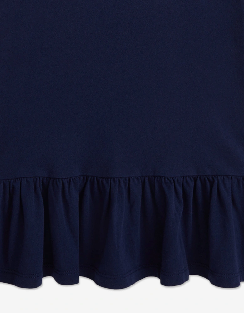 Girls Sparkler Polo Bear Jersey Dress in Navy