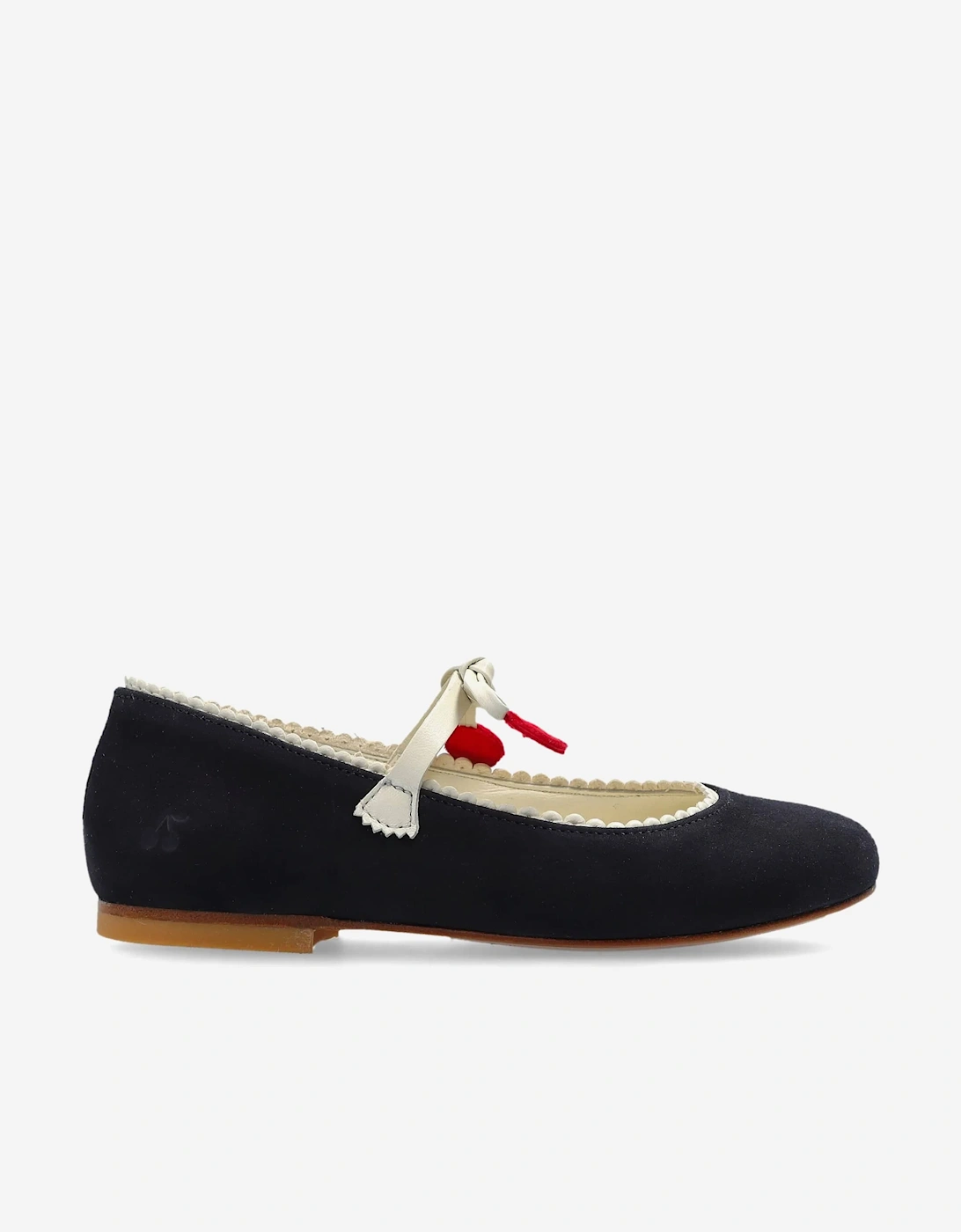 Girls Leather Emilda Ballerinas in Navy, 6 of 5