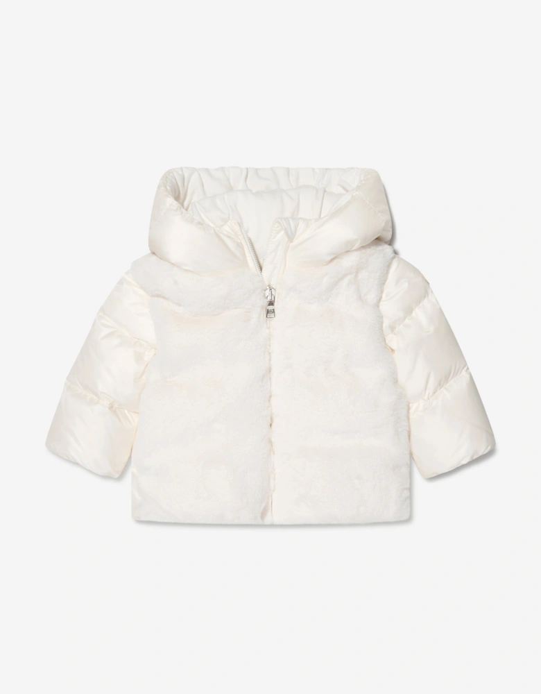 Enfant Baby Girls Down Padded Natas Jacket in White