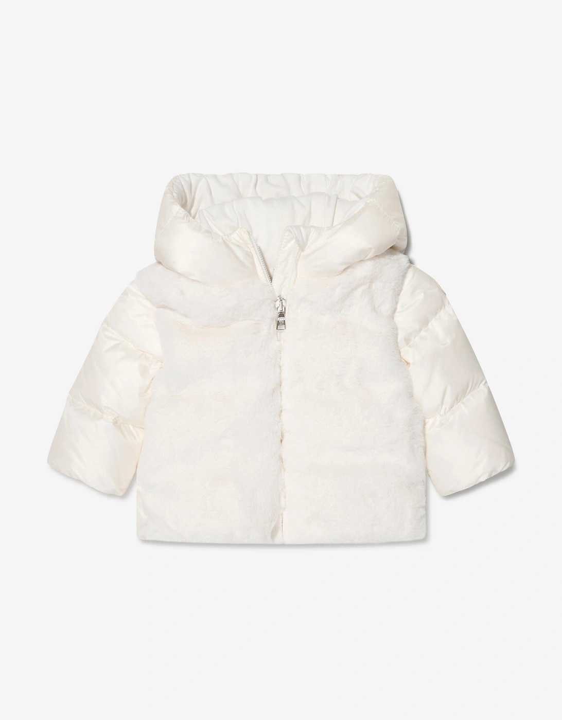 Enfant Baby Girls Down Padded Natas Jacket in White, 5 of 4