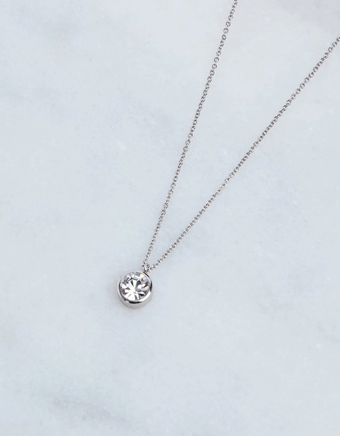 Hand Set European Crystal Solitaire Pendant