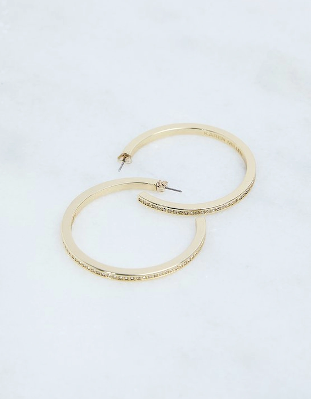 Hand Set European Crystal Large Hoop Earrings