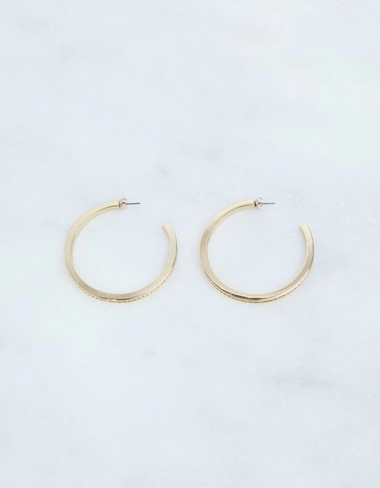 Hand Set European Crystal Large Hoop Earrings